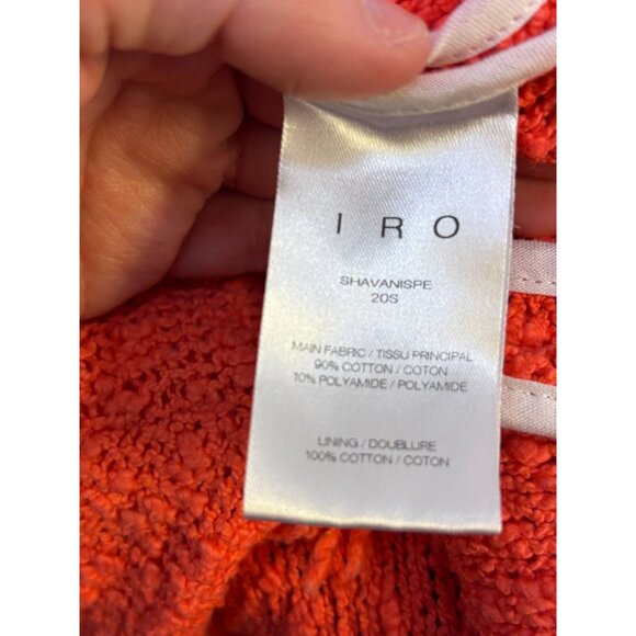 I R O Fringe-Trimmed Orange Cotton Jacket Size S - Picture 7 of 7